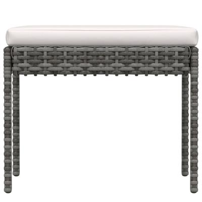 6-delige Loungeset met kussens poly rattan grijs - thumbnail