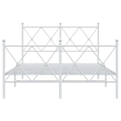 Bedframe met hoofd- en voeteneinde metaal wit 120 x 190 cm - thumbnail