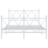 Bedframe met hoofd- en voeteneinde metaal wit 120 x 190 cm - thumbnail