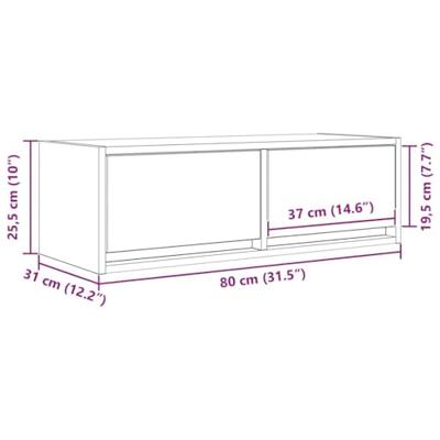 Tv-meubelen 2 st 80x31x25,5 cm bewerkt hout wit