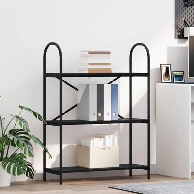 Boekenkast Zwart eiken 80 x 30 x 109 cm Bewerkt hout Boekenkast Zwart eiken 80 x 30 x 109 cm Bewerkt hout