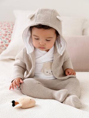 3-delige kraamset in puntschuim gemêleerd beige