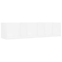 Cd-wandschap 75x18x18 cm bewerkt hout wit - thumbnail