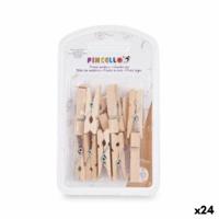 Klemmen Pincello Bruin Hout Medium (24 Stuks) - thumbnail