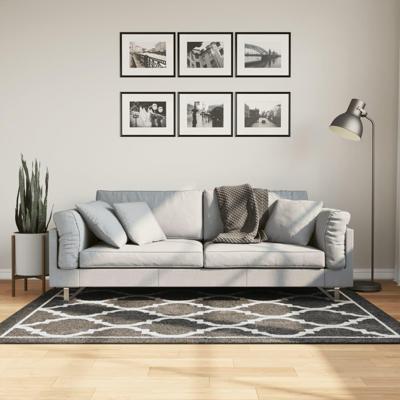 VidaXL Vloerkleed wasbaar anti-slip 120x180 cm zwart en wit VidaXL Vloerkleed wasbaar anti-slip 120x180 cm zwart en wit