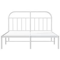 Bedframe met hoofdbord metaal wit 140x200 cm - thumbnail