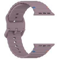 By Qubix - Wave sportband - Zacht paars - Compatible met Apple Watch 44mm / 45mm / 46mm / 49mm - Compatible Apple watch bandjes - thumbnail