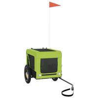 Hondenfietstrailer oxford stof en ijzer groen en zwart - thumbnail