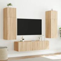 Tv-wandmeubels met LED 2 st 80x35x31 cm sonoma eikenkleurig - thumbnail