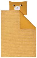 HEMA Peuterdekbedovertrek 120x150cm zacht katoen beer (geel) - thumbnail