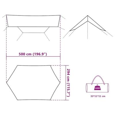VidaXL Kampeerluifel waterdicht 500x294 cm blauw