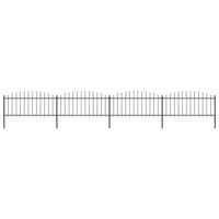 Tuinhek met speren bovenkant (0,5-0,75)x6,8 m staal zwart - thumbnail