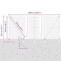 VidaXL Afrasteringspaal groen 10 x 1,5 m (60 x 60 mm gaas) - thumbnail