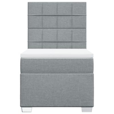 Boxspring met matras stof lichtgrijs 100x200 cm