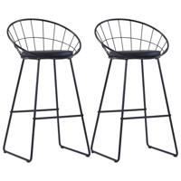 Barstoelen 2 st kunstleer zwart - thumbnail