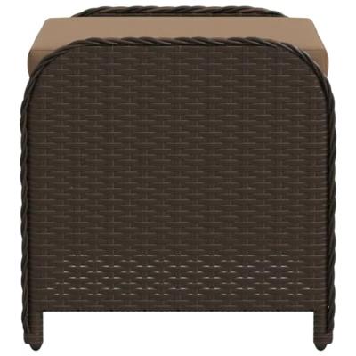 Tuinkruk met kussen 58x46x46 cm poly rattan bruin