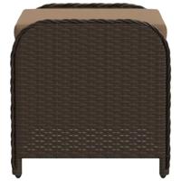Tuinkruk met kussen 58x46x46 cm poly rattan bruin - thumbnail