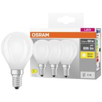 OSRAM HOMELIGHTING 4058075592599 LED-lamp Energielabel D (A - G) E14 Kogel 5.5 W = 60 W Warmwit (Ø x h) 45 mm x 45 mm 3 stuk(s) - thumbnail