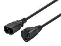 Monoprice Voedingsadapterkabel - 6 voet | (IEC-320-C14 naar NEMA 5-15R), 18AWG, 10A - thumbnail