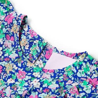 Kinderjurk met ruche mouwen 140 kobaltblauw Kinderjurk met ruche mouwen 140 kobaltblauw