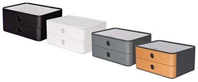 HAN HA-1120-83 Smart-box Allison Met 2 Lades Caramel Bruin, Stapelbaar HAN HA-1120-83 Smart-box Allison Met 2 Lades Caramel Bruin, Stapelbaar