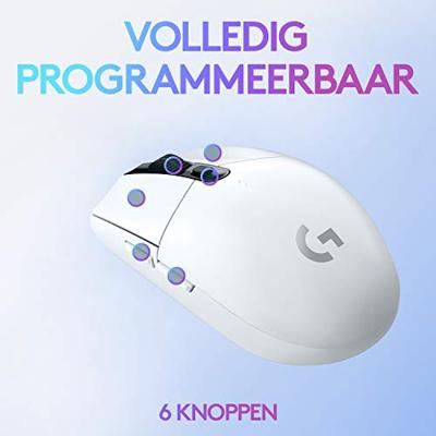 Logitech-G G305 Wit Draadloze Gaming Muis Logitech-G G305 Wit Draadloze Gaming Muis