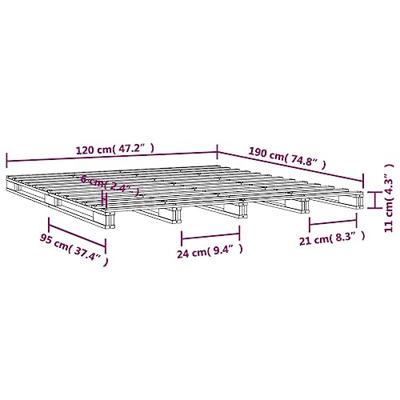 Bedframe massief grenenhout wit 120x190 cm 4FT Small Double Bedframe massief grenenhout wit 120x190 cm 4FT Small Double