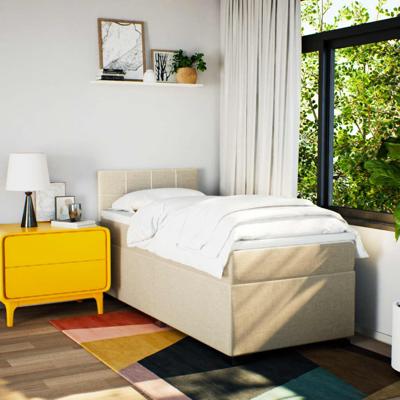 Boxspring met matras stof crèmekleurig 80x200 cm