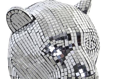 Decoratieve figuren DKD Home Decor 31 x 31 x 32 cm Zilverkleurig Luipaard Verchroomd