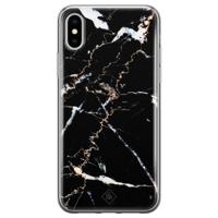 iPhone X/XS siliconen hoesje - Marmer zwart - thumbnail