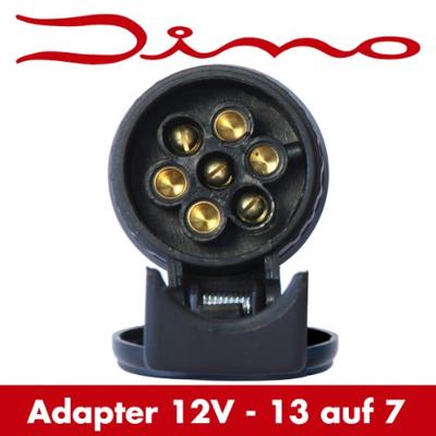 DINO 130007 Aanhangeradapter [Stekkerdoos, 13-polig - Stekker, 7-polig] ABS kunststof