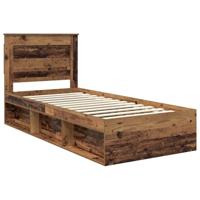 Bedframe met hoofdeinde Oudhout 75 x 190 cm Massief grenenhout - thumbnail