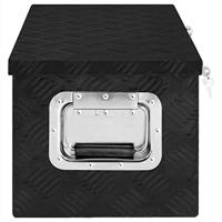 Opbergbox 70x31x27 cm aluminium zwart - thumbnail