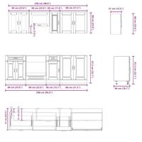 8-delige Keukenkastenset Kalmar bewerkt hout glanzend wit - thumbnail