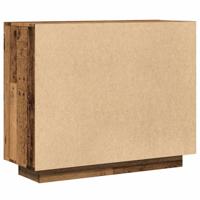 Dressoir 92x35x75 cm bewerkt hout oud houtkleurig - thumbnail
