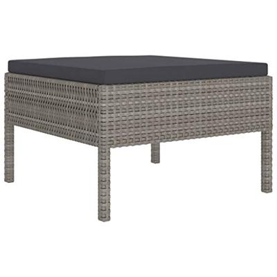 2-delige Loungeset met kussens poly rattan grijs 2-delige Loungeset met kussens poly rattan grijs