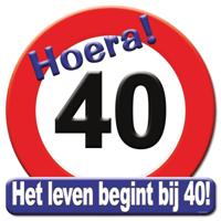 Paperdreams Kroonschild verkeersbord - 40 jaar - thumbnail