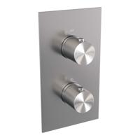 Brushed Carving thermostatische inbouw regendouche 30 cm met 3-weg omstelling en RVS geborstelde afwerking - thumbnail