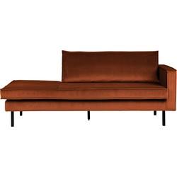 WOOOD Daybed 'Rodeo' Rechts, Velvet, kleur Roest