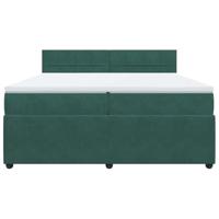 Boxspring met matras fluweel donkergroen 200x200 cm - thumbnail