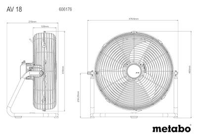 Metabo Battery fan 18v