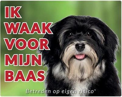 Havanezer Waakbord Zwart - Ik waak voor mijn Baas