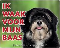Havanezer Waakbord Zwart - Ik waak voor mijn Baas - thumbnail