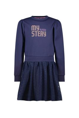 B.Nosy winter sweat jurk meisjes - navy blauw - Dasha - mesh rok
