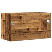 Badkamerwandkast 80x38,5x45 cm bewerkt hout oud houtkleurig - thumbnail