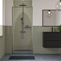 Sealskin Contour Draaideur Voor Nis 90x200 cm, 6 mm Helder Veiligheidsglas met Antikalklaag Mat Grijs - thumbnail