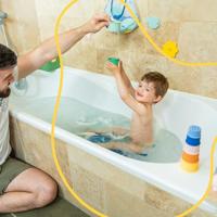 Siliconen stapelbare bekers BADABULLE meerkleurig - thumbnail