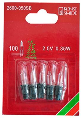 Konstsmide 2600-050SB Reserve lampjes voor lichtketting 5 stuk(s) Groene steekfitting 2,5 V Helder