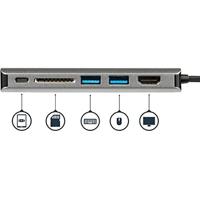 StarTech.com USB-C multiport adapter SD kaartlezer Power Delivery 4K HDMI GbE 2x USB 3.0 - thumbnail