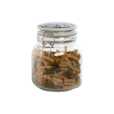 Set van 4 Potjes Home ESPRIT Blauw Wit Metaal Siliconen Kristal Keramiek 800 ml 1 L 1,5 L 2,2 L 4 Onderdelen